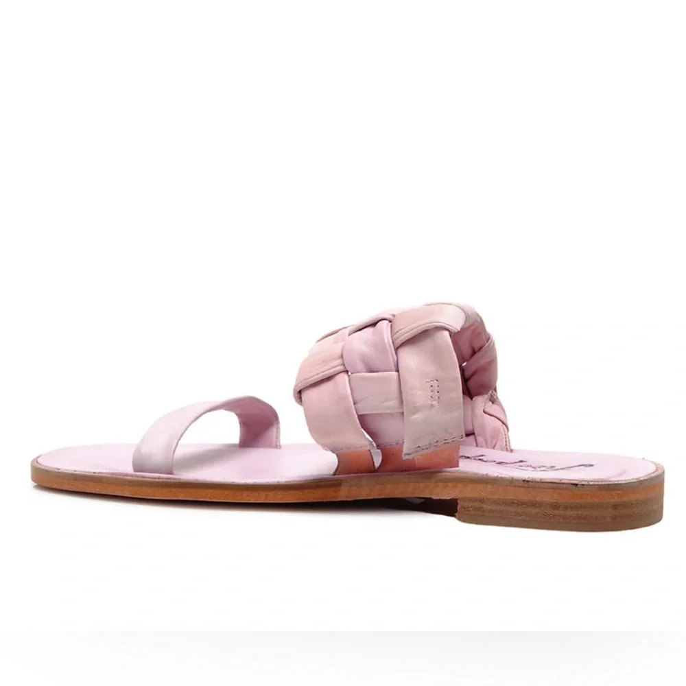 Free People Winding River Leather Pink Sandals Size 8